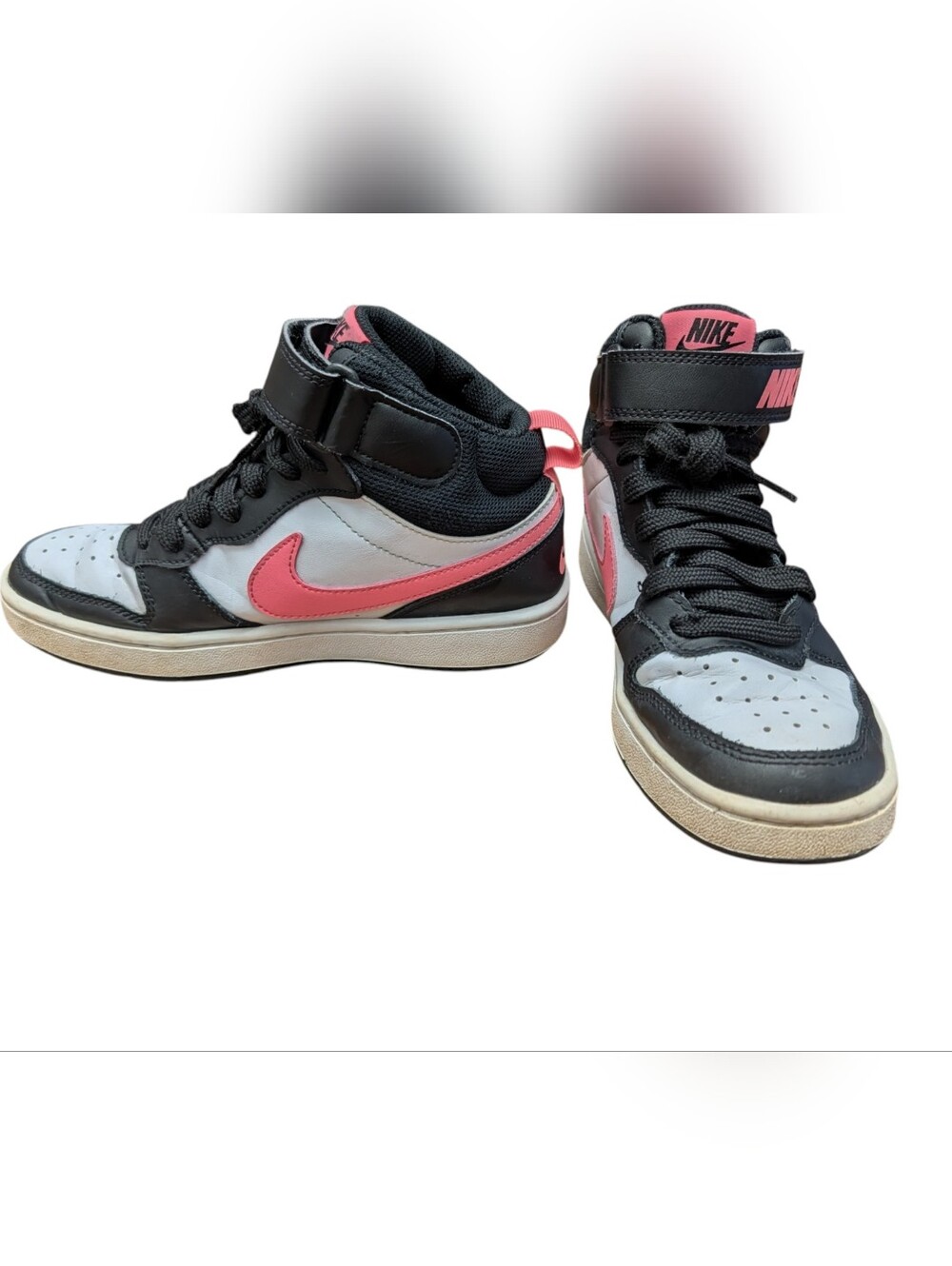 Nike Court Borough Mid 2 Sneaker High Top Black Pink Foam Youth Kids 4Y - Picture 5 of 13